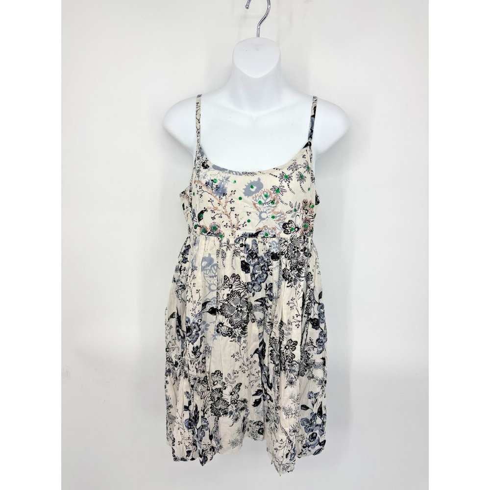 NWT Chaudiere KC Mini Babydoll Dress Size S‎ Sequin Floral Unique Quirky Artsy
